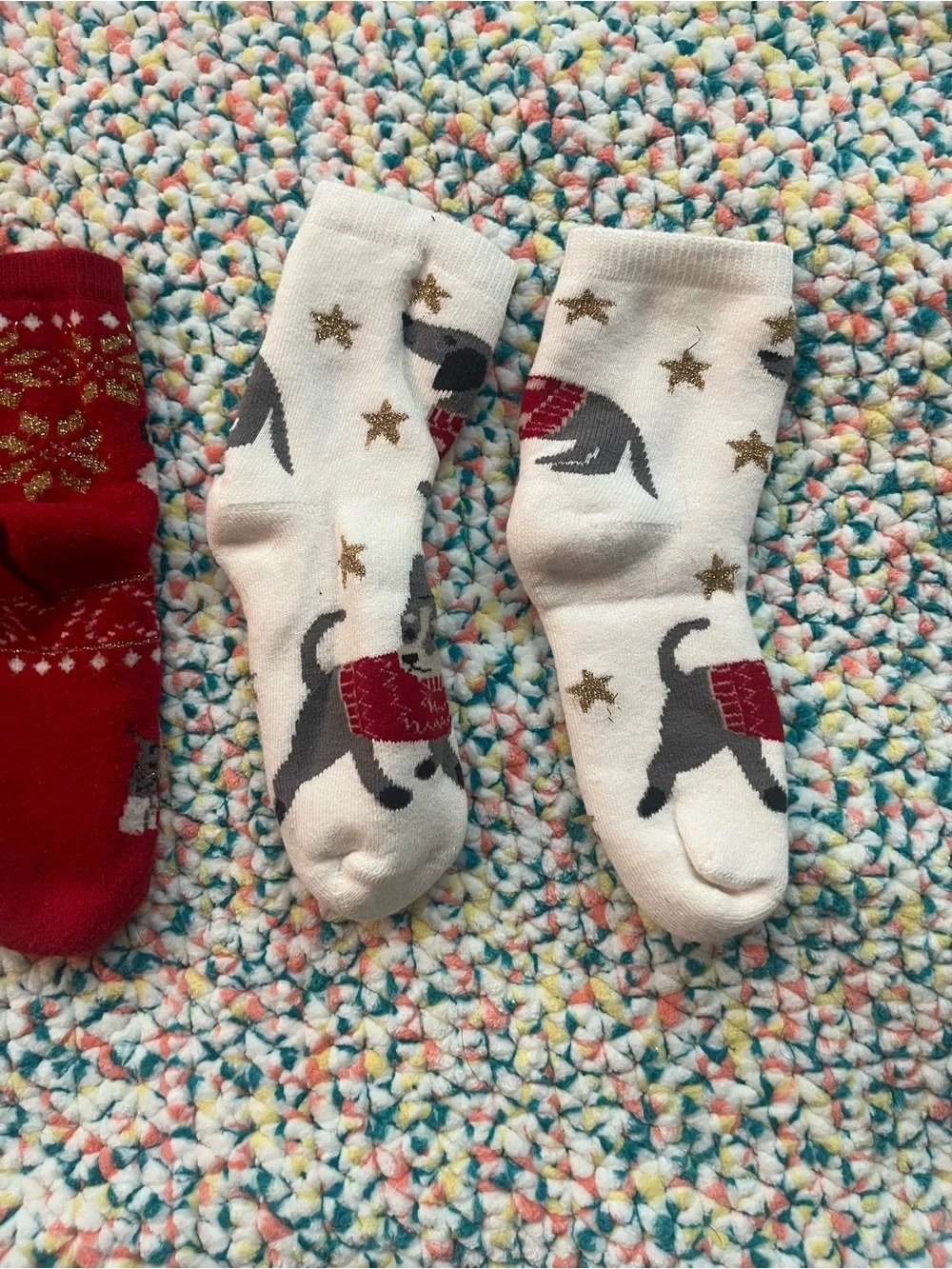 H&M Christmas dog kids socks